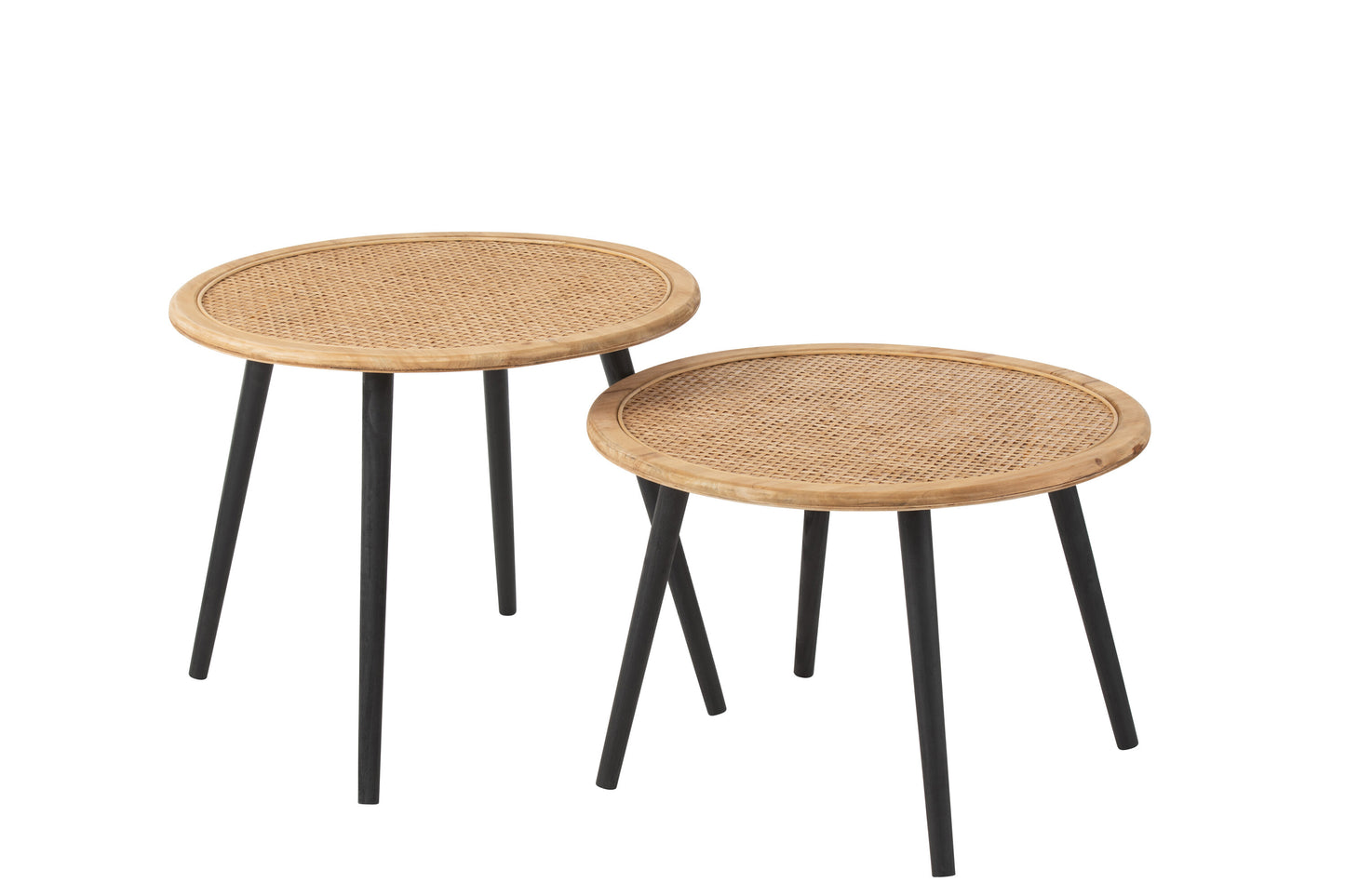 SET OF TWO SIDETABLE BAMBOO NATURAL