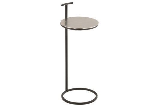 SIDETABLE TONI ALUMINIUM/IRON SILVER/BLACK