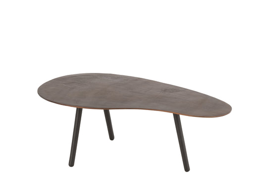 COFFEE TABLE DROP ALUMINIUM/IRON BROWN SMALL