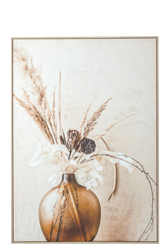 WALL DECO VASE CANVAS/PLASTIC BEIGE