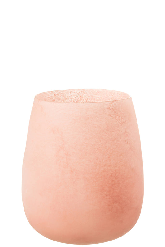 VASE FROSTED GLASS PINK