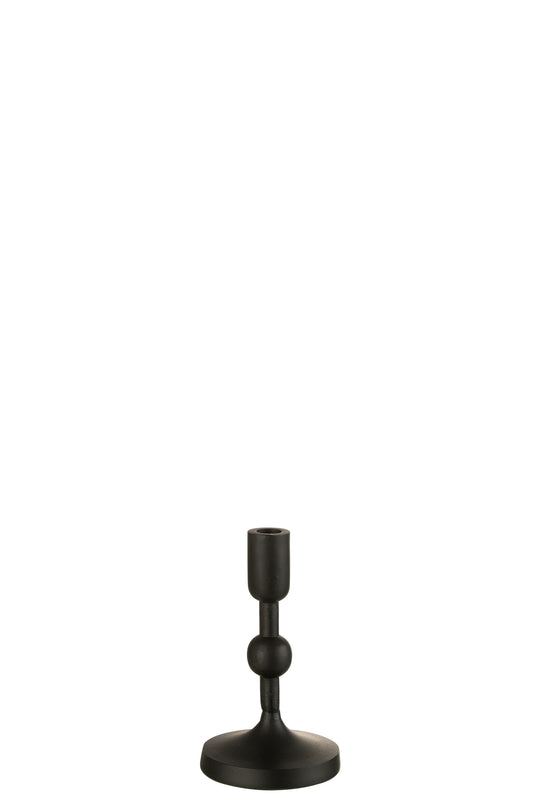 CANDLEHOLDER BALLS ALUMINIUM BLACK SMALL