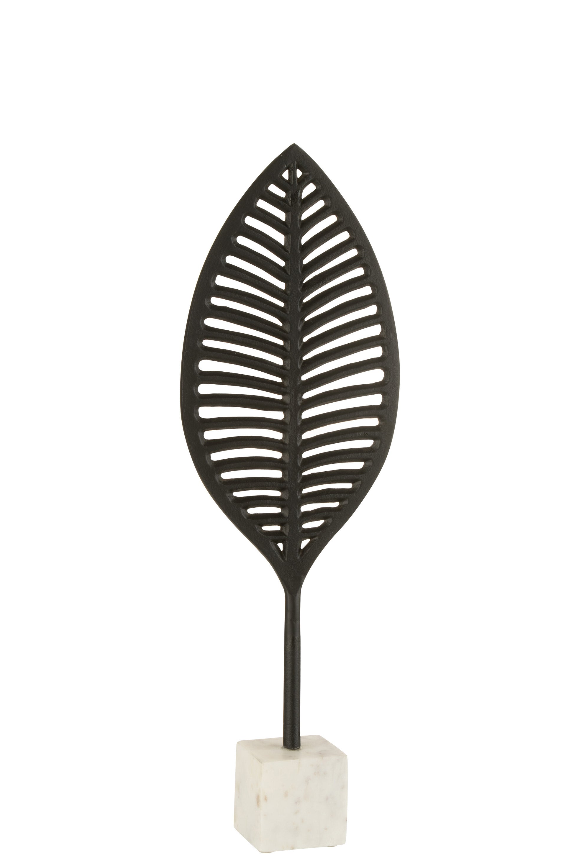 FIGURE LEAF FINE DECORATIVE ALUMINIUM/MARBLE BLACK/WHITE SMALL