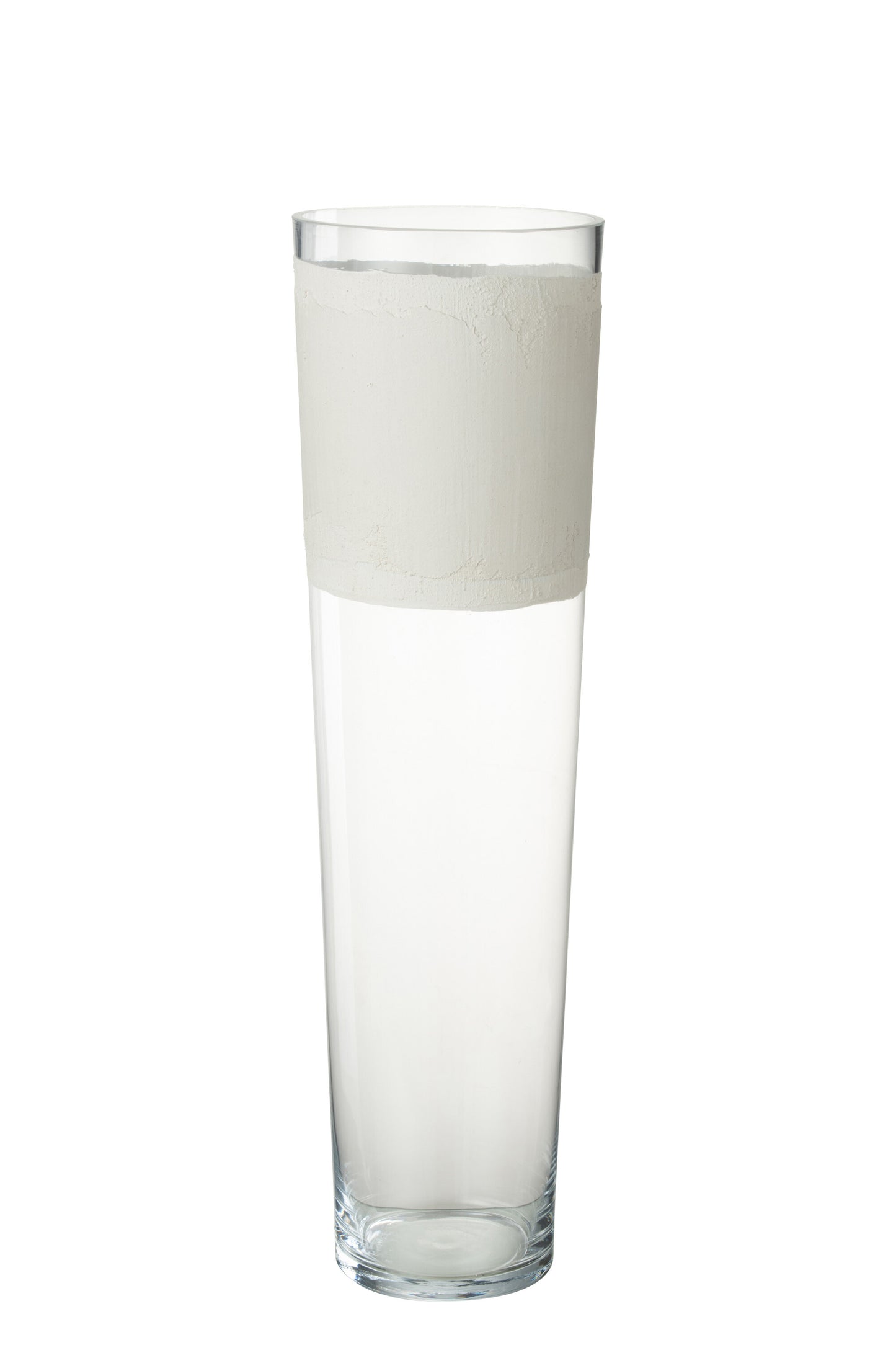 VASE DELPH GLASS TRANSPARENT/WHITE LARGE