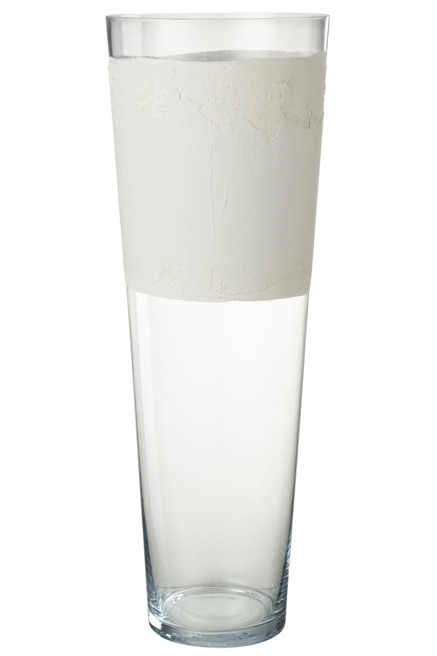 VASE DELPH GLASS TRANSPARENT/WHITE EXTRA LARGE