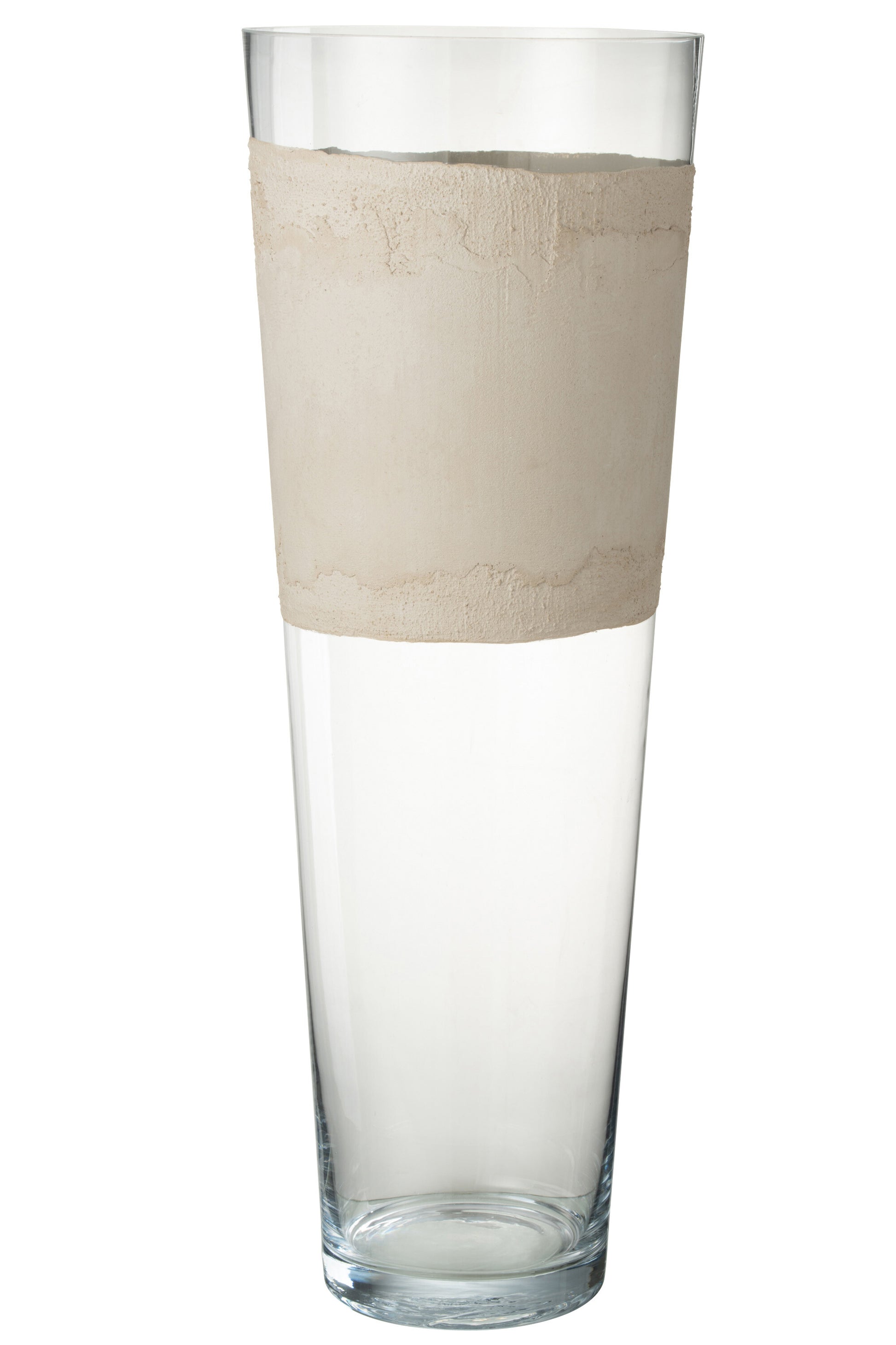 VASE DELPH GLASS TRANSPARENT/BEIGE EXTRA LARGE