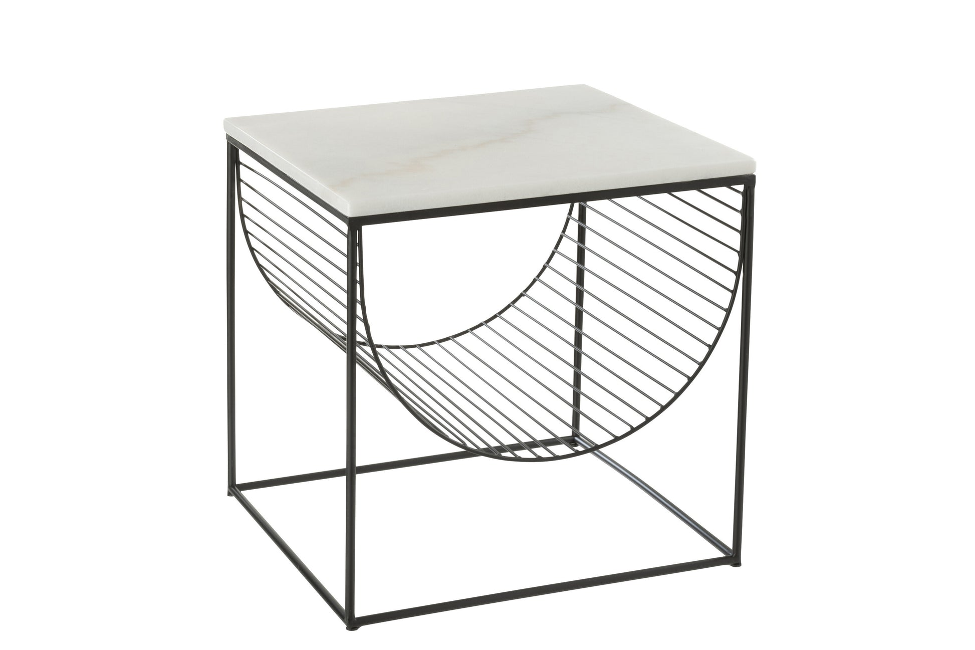 SIDETABLE YONI METAL/MARBLE BLACK