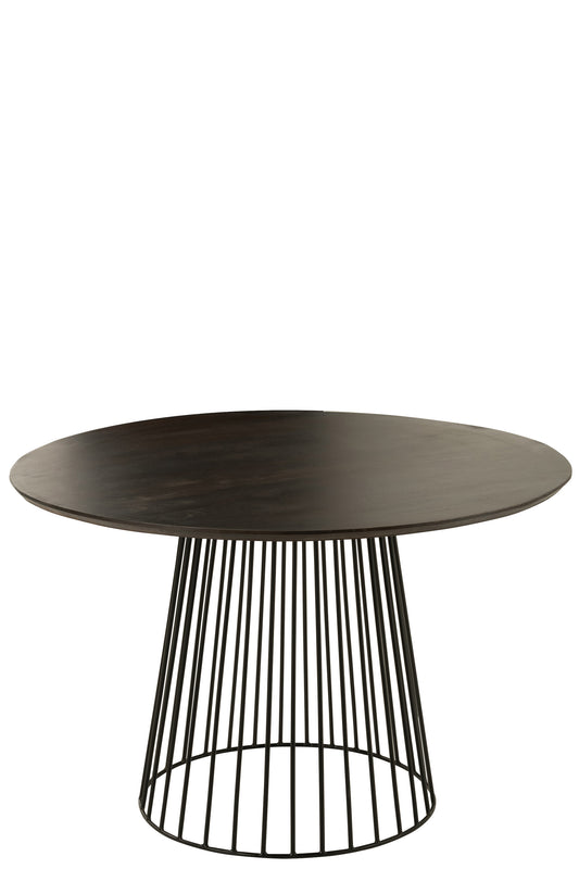 TABLE ROUND MANGO WOOD METAL NATURAL BLACK