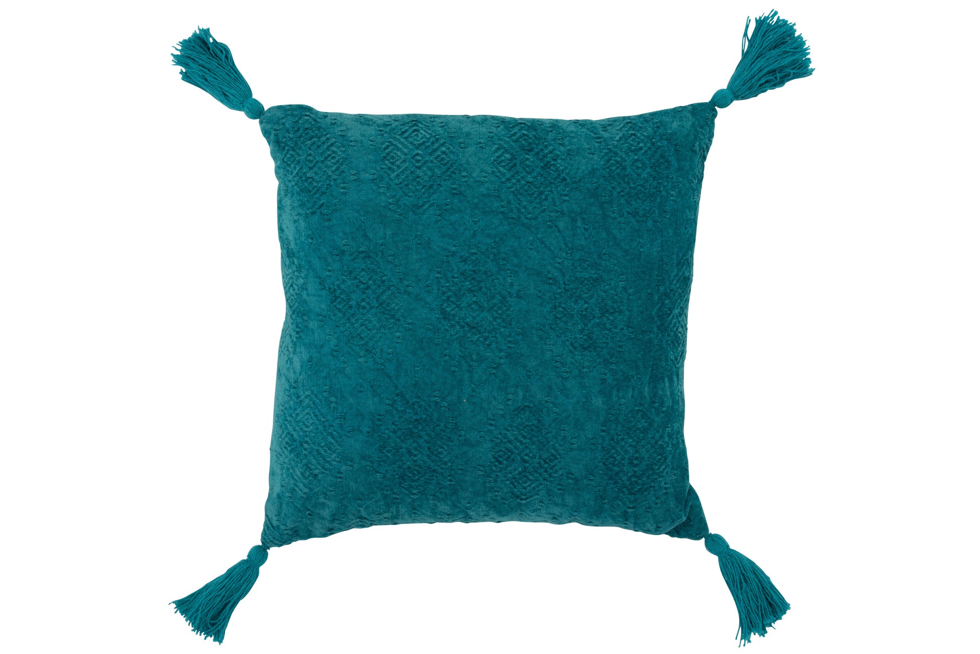 CUSHION SQUARE FAYOLA COTTON TURQUOISE