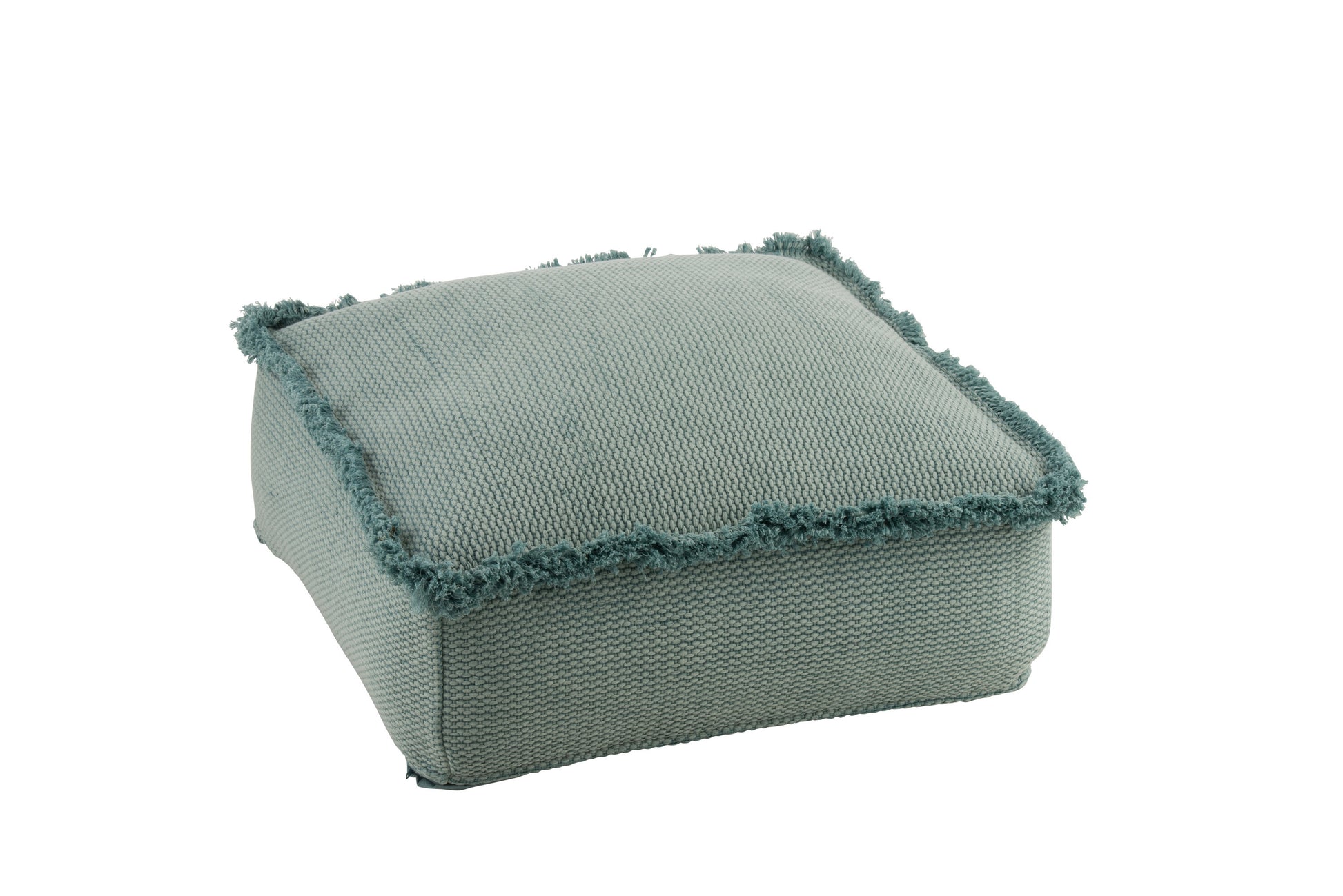 HASSOCK SQUARE FRINGES COTTON LIGHT BLUE