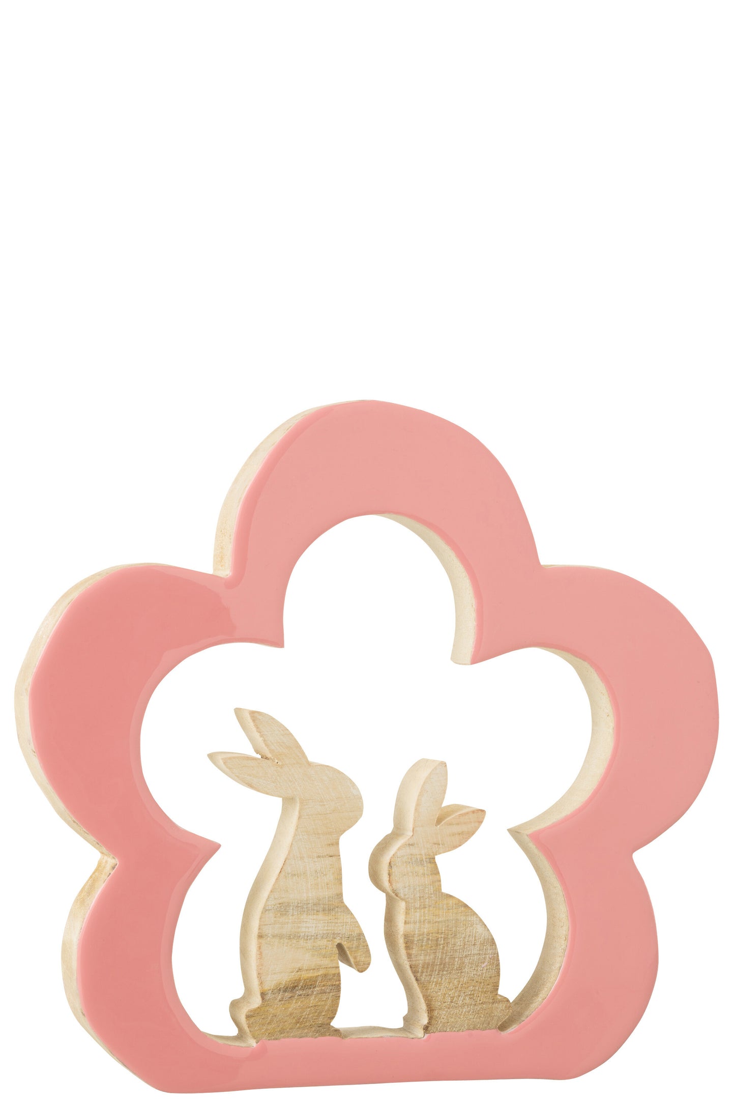 FLOWER WITH BUNNY WOOD PINK