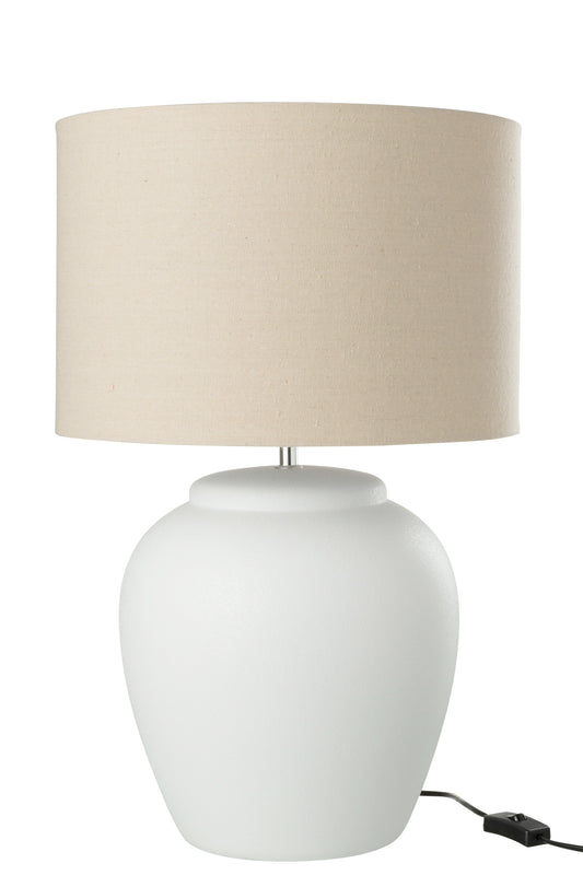 LAMP MELI + SHADE CERAMIC LINEN WHITE LARGE