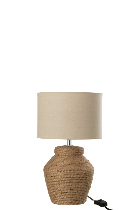 LAMP MELI + SHADE CERAMIC LINEN BROWN SMALL