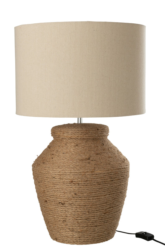 LAMP MELI + SHADE CERAMIC LINEN BROWN LARGE