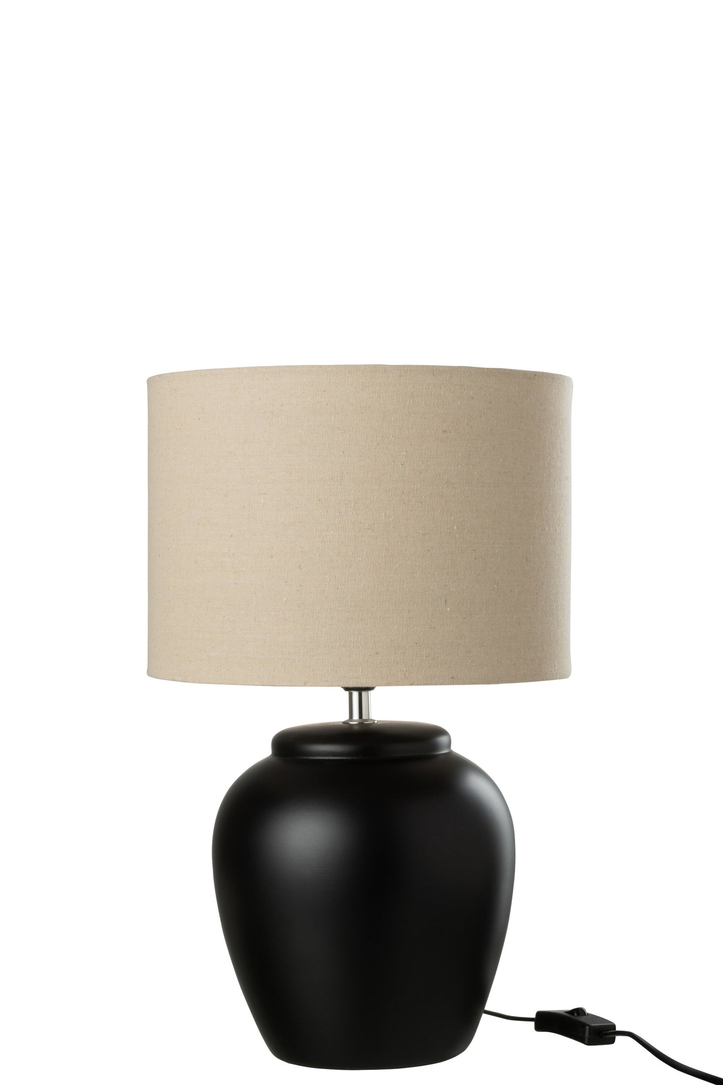 LAMP MELI + SHADE CERAMIC LINEN BLACK SMALL