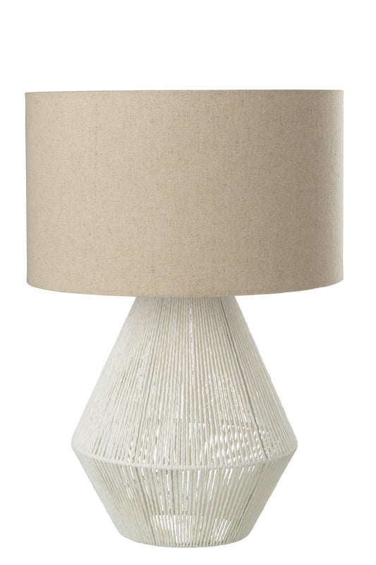 TABLE LAMP STRING JUTE WHITE