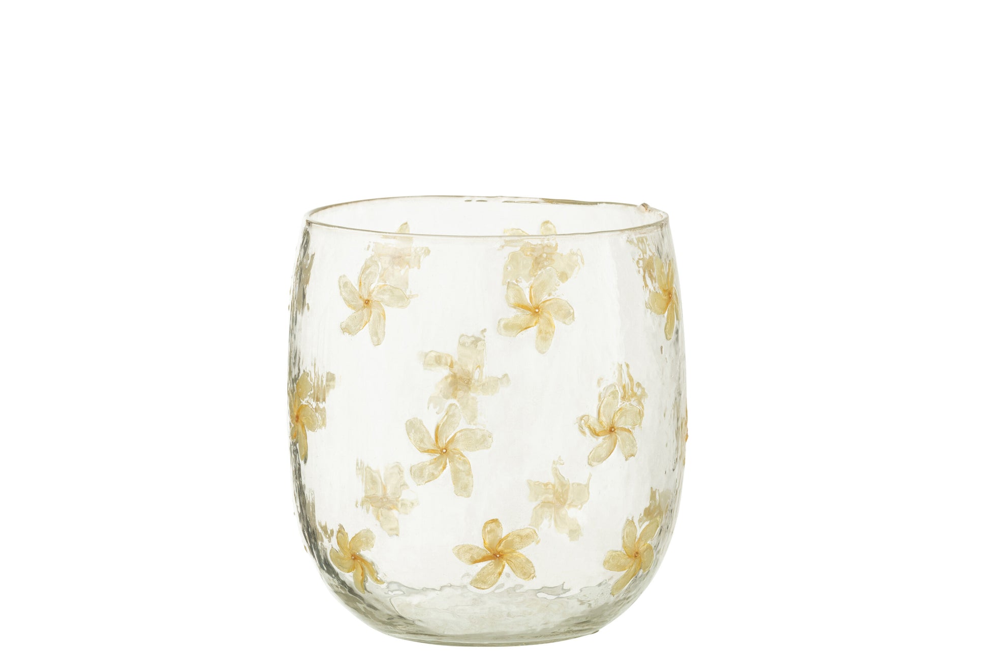 HURRICANE FLOWERS GLASS YELLOW MEDIUM