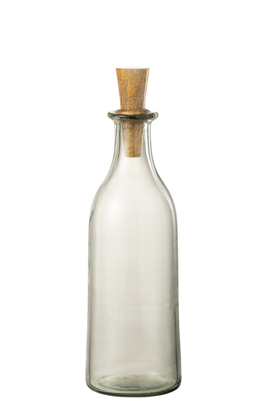 BOTTLE CORK GLASS/WOOD TRANSPARENT