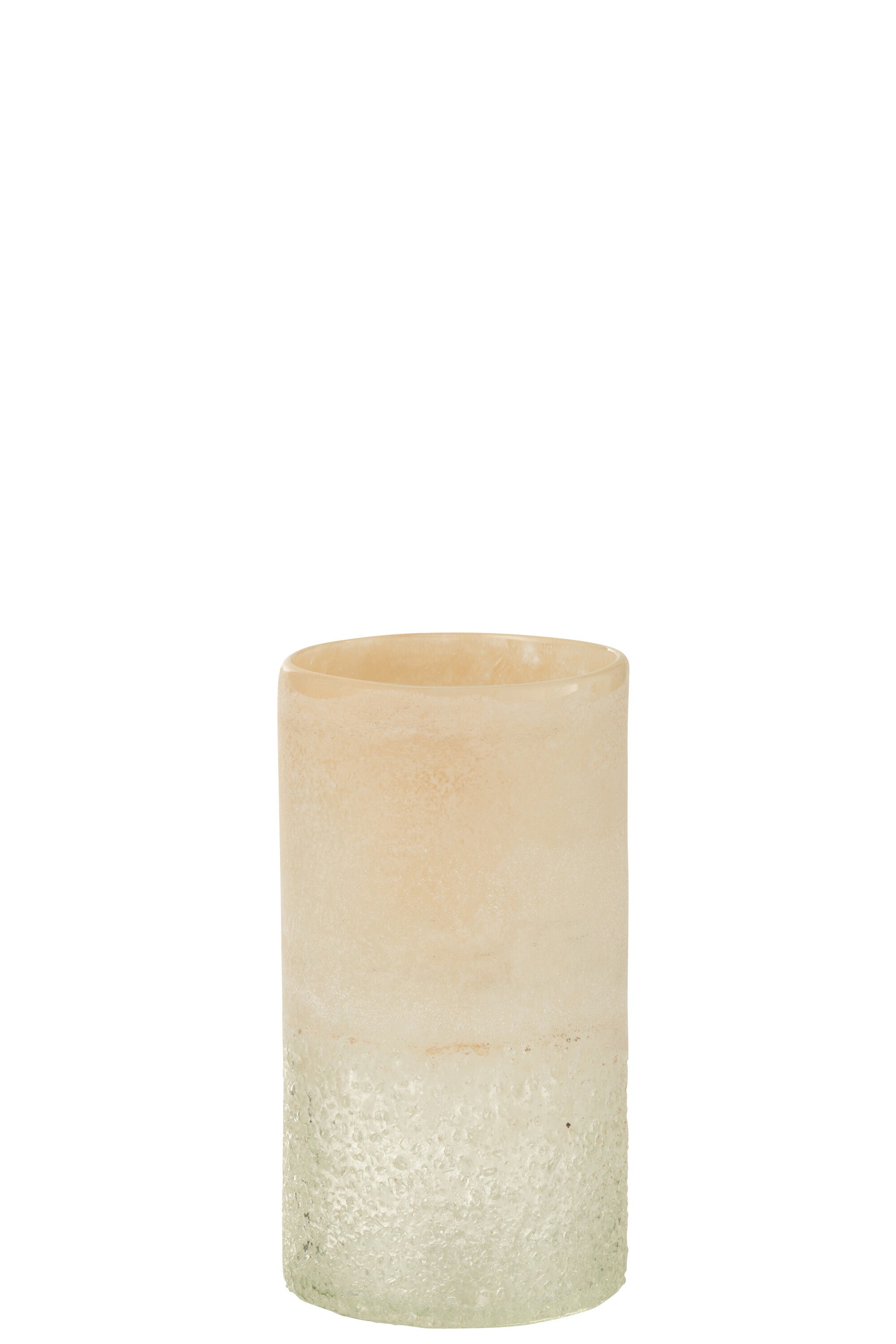 VASE CYLINDER GLASS BEIGE SMALL