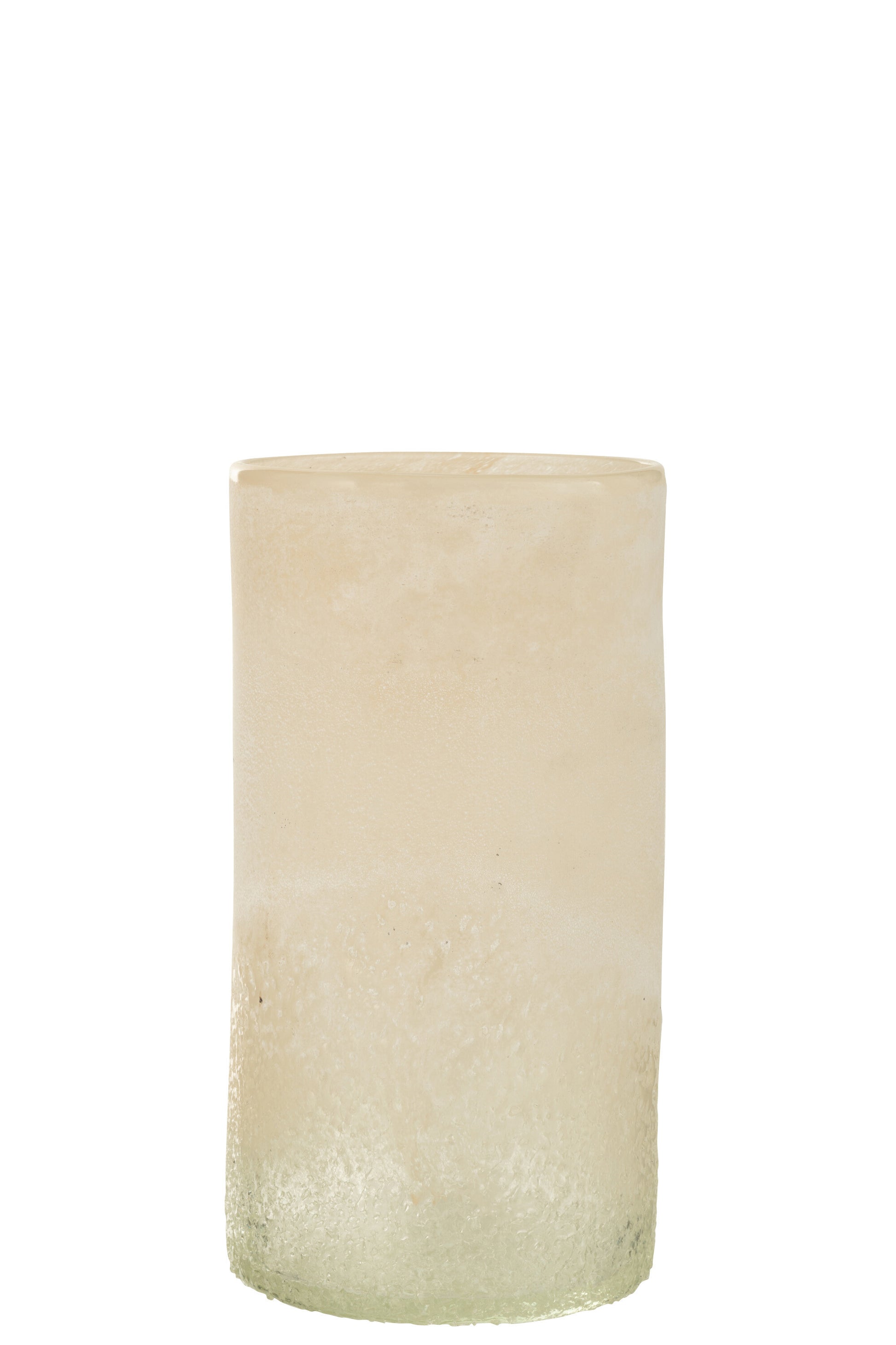 VASE CYLINDER GLASS BEIGE MEDIUM