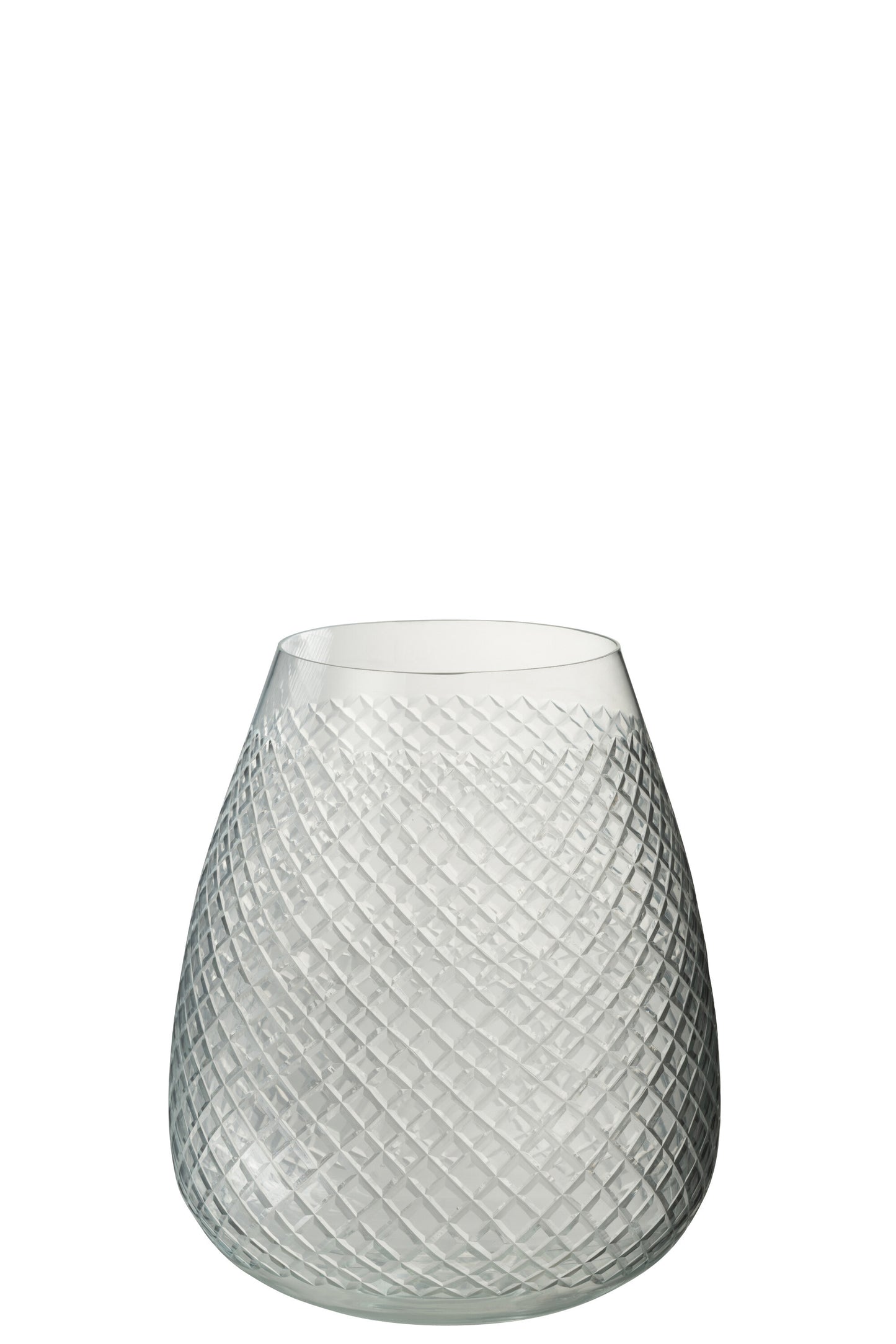 VASE CHECKERED GLASS TRANSPARENT MEDIUM