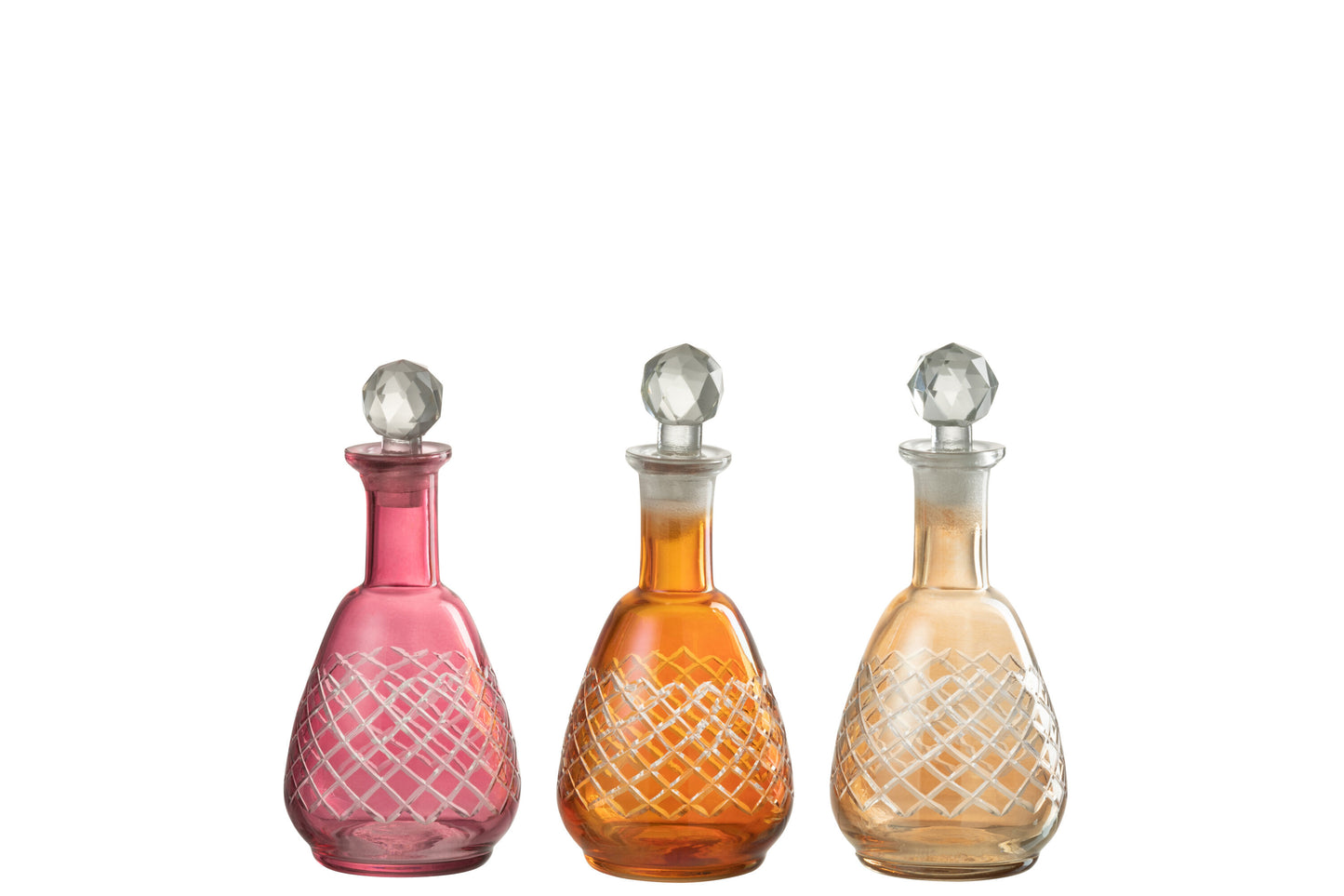 CARAFES CHECKERED GLASS MIX ASSORTMENT OF 3