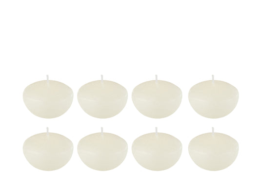 BOX 8 FLOATING CANDLE WHITE SMALL-4H