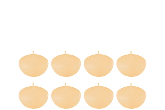 BOX 8 FLOATING CANDLE BEIGE SMALL-4H