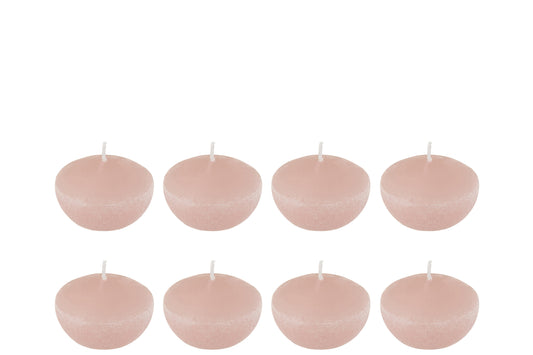 BOX 8 FLOATING CANDLE PINK SMALL-4H