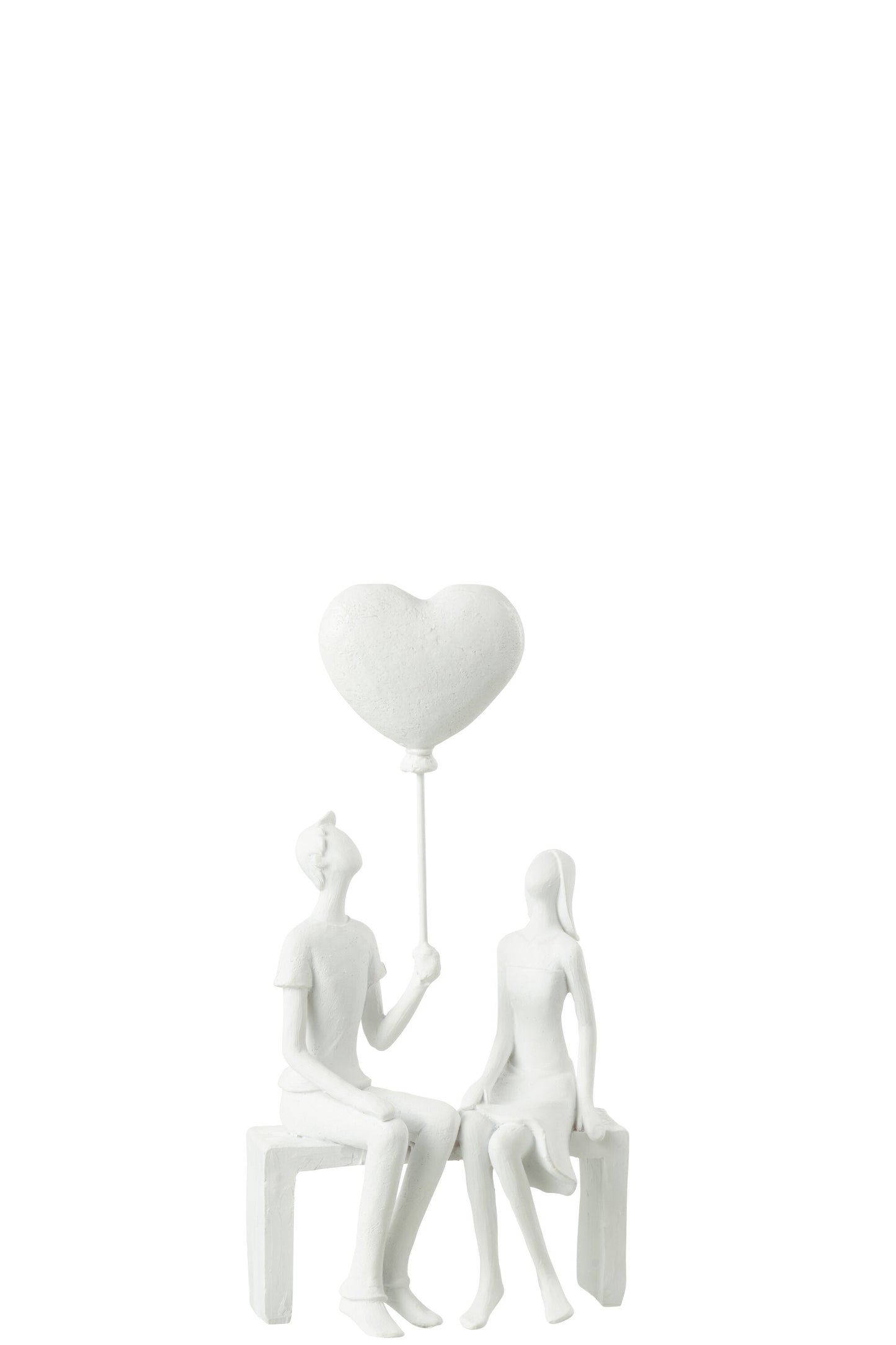 COUPLE SITTING HEART BALLOON POLY WHITE