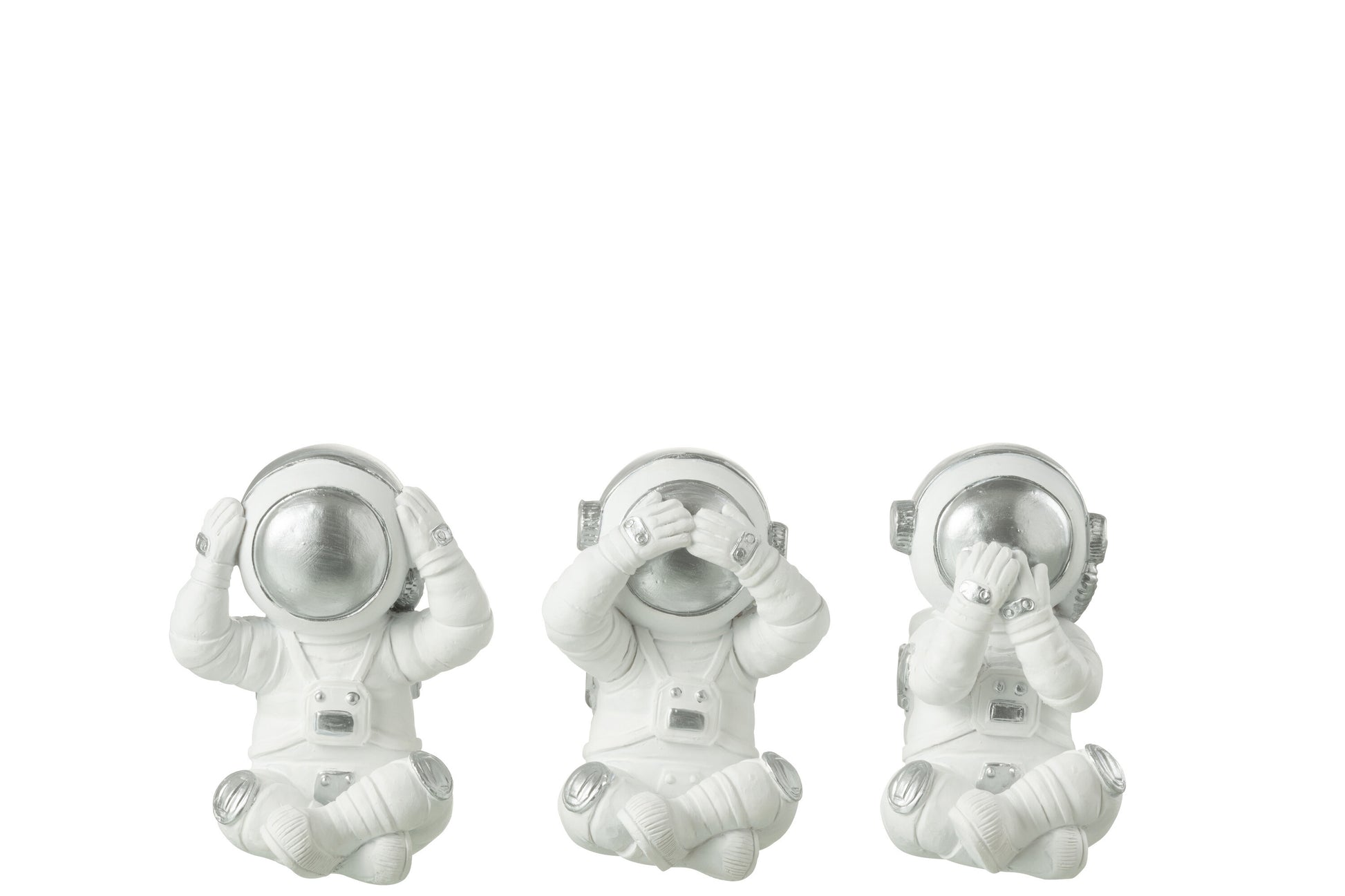 ASTRONAUTS SEE/HEAR/SPEAK POLY WHITE/SILVER ASSORTMENT OF 3