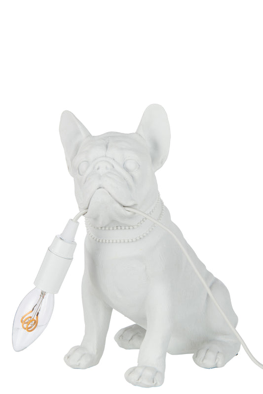 LAMP BULLDOG POLY WHITE