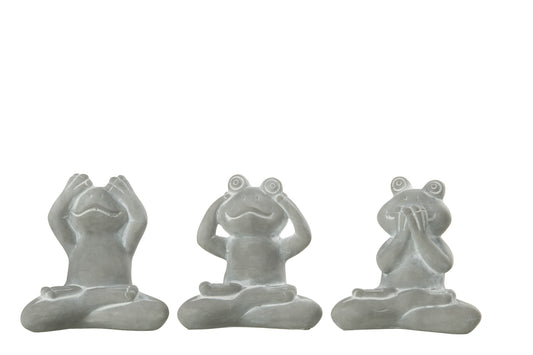 FROGS SEE/HEAR/SPEAK CEMENT GREY ASSORTMENT OF 3