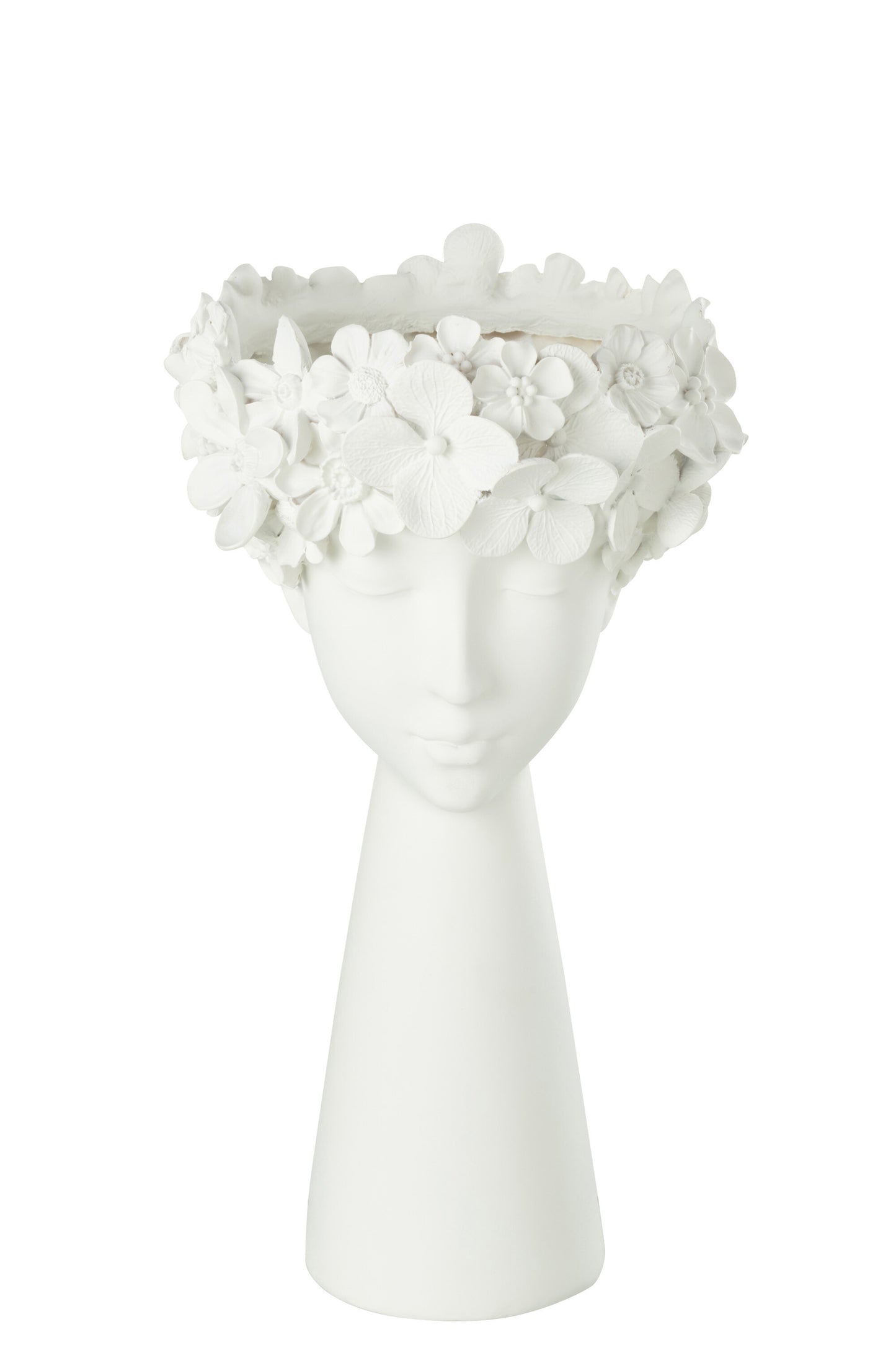 FLOWERPOT HEAD RESIN WHITE LARGE