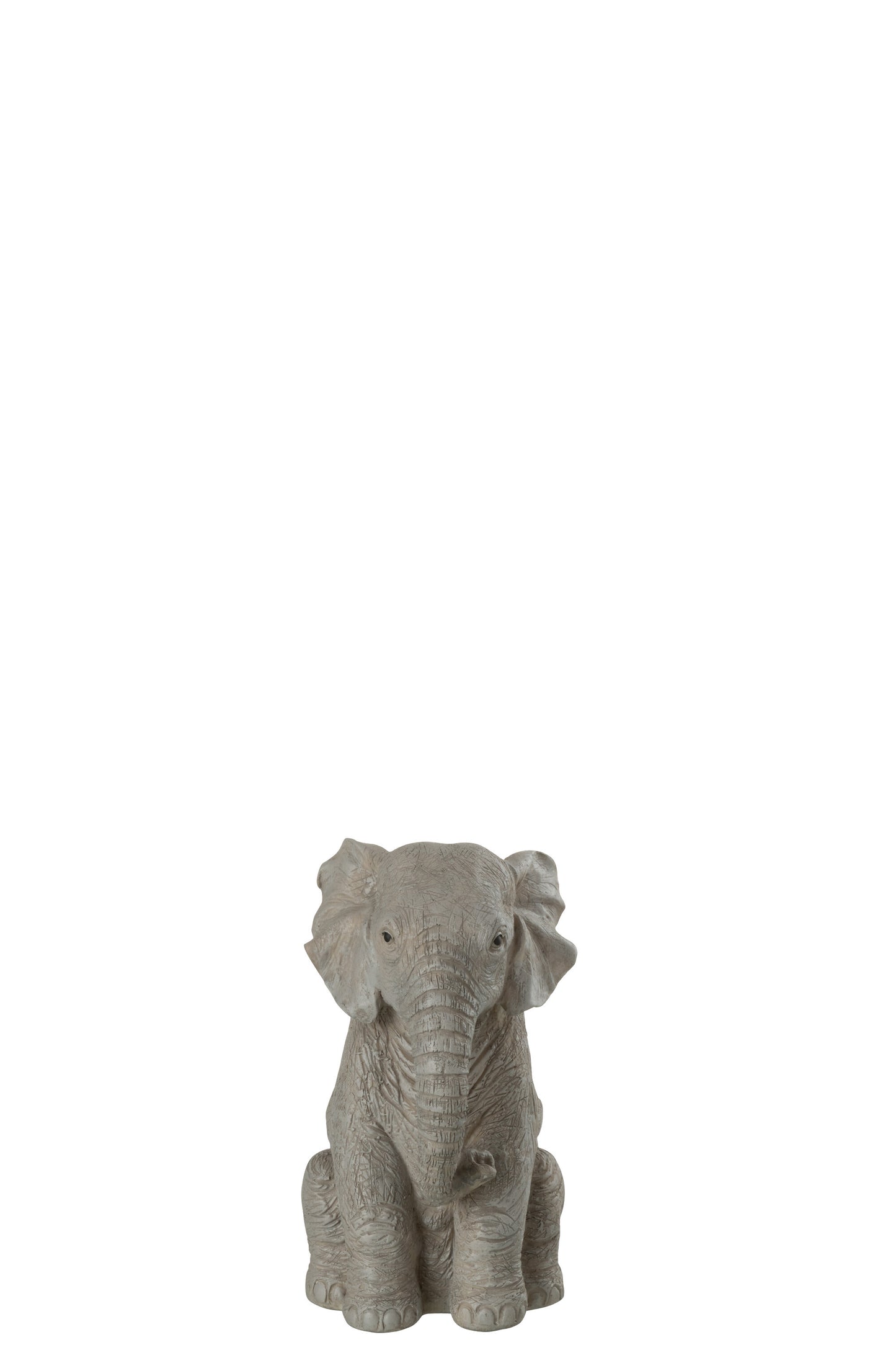 ELEPHANT SITTING POLY GREY SMALL