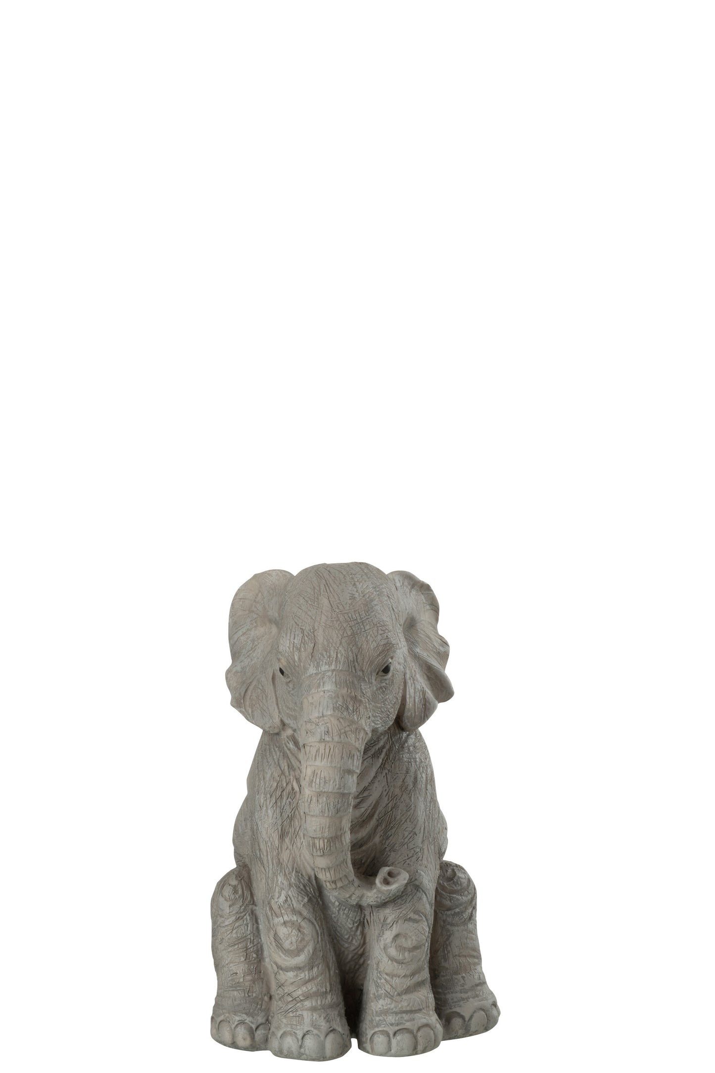 ELEPHANT SITTING POLY GREY LARGE