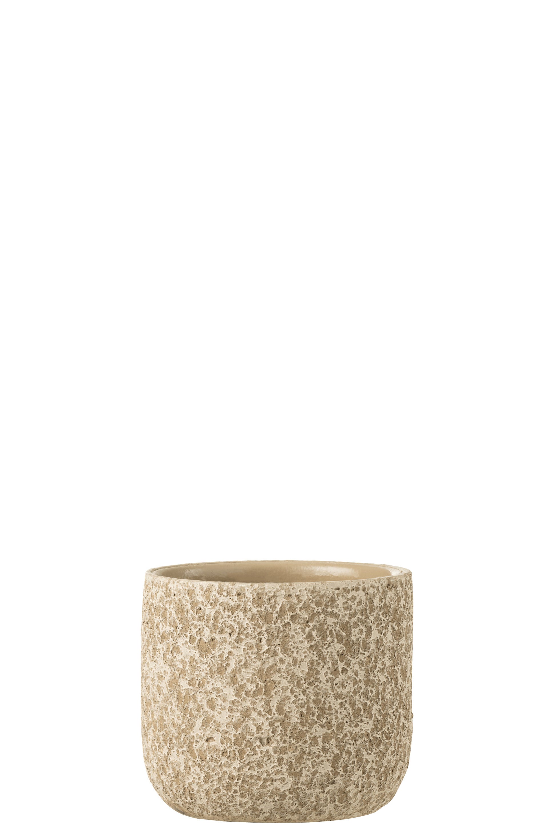 FLOWERPOT ROUGH CERAMIC BEIGE SMALL