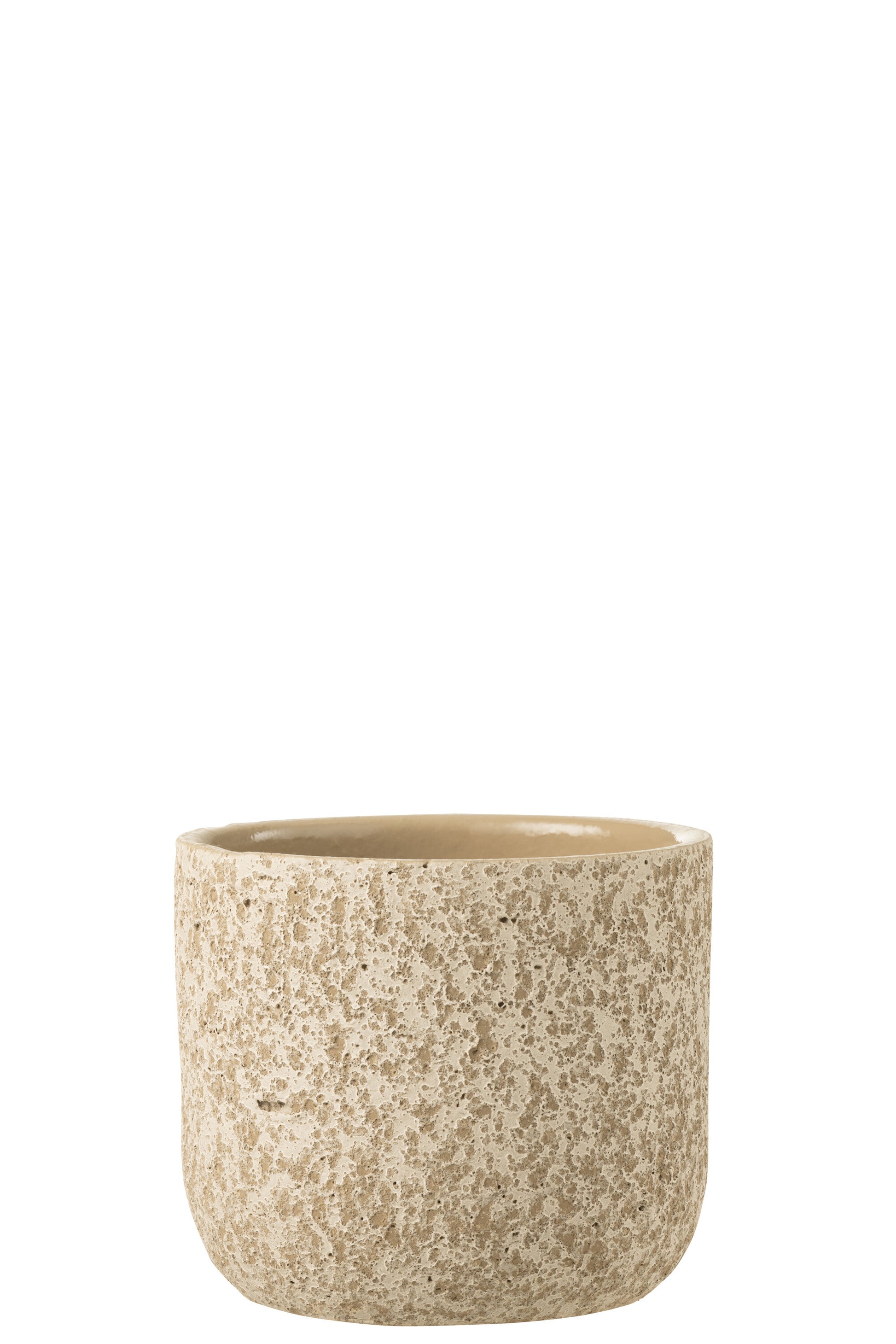 FLOWERPOT ROUGH CERAMIC BEIGE MEDIUM