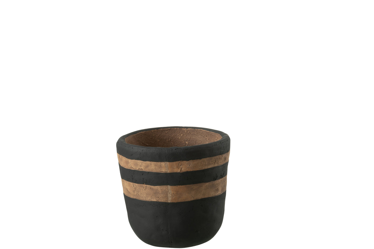 FLOWERPOT KENIA CERAMIC BLACK/BROWN SMALL