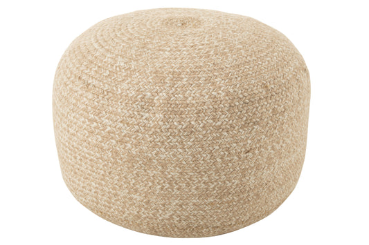 POUF MIAMI OUTDOOR POLY NATURAL/WHITE