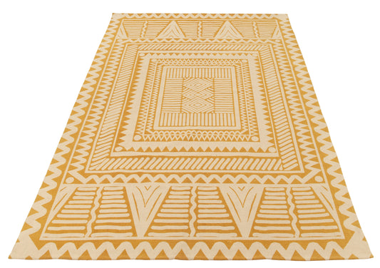 CARPET BALI COTTON WHITE/OCHRE