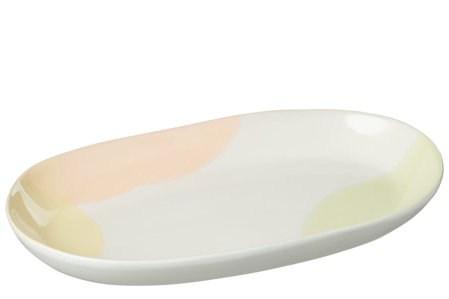 PLATE OVAL DOT PORCELAIN MIX