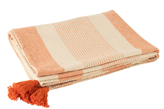 THROW MIK COTTON BEIGE/ORANGE