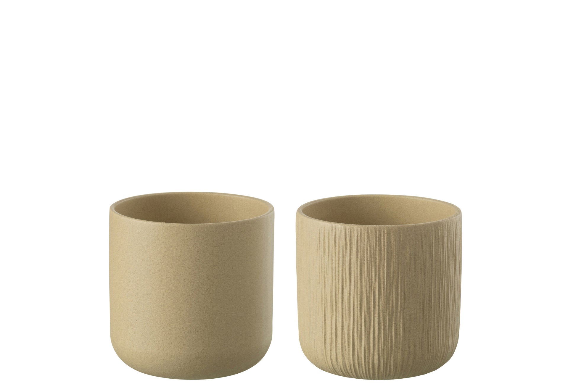 FLOWERPOT GEN CERAMIC BEIGE MEDIUM ASSORTMENT OF 2