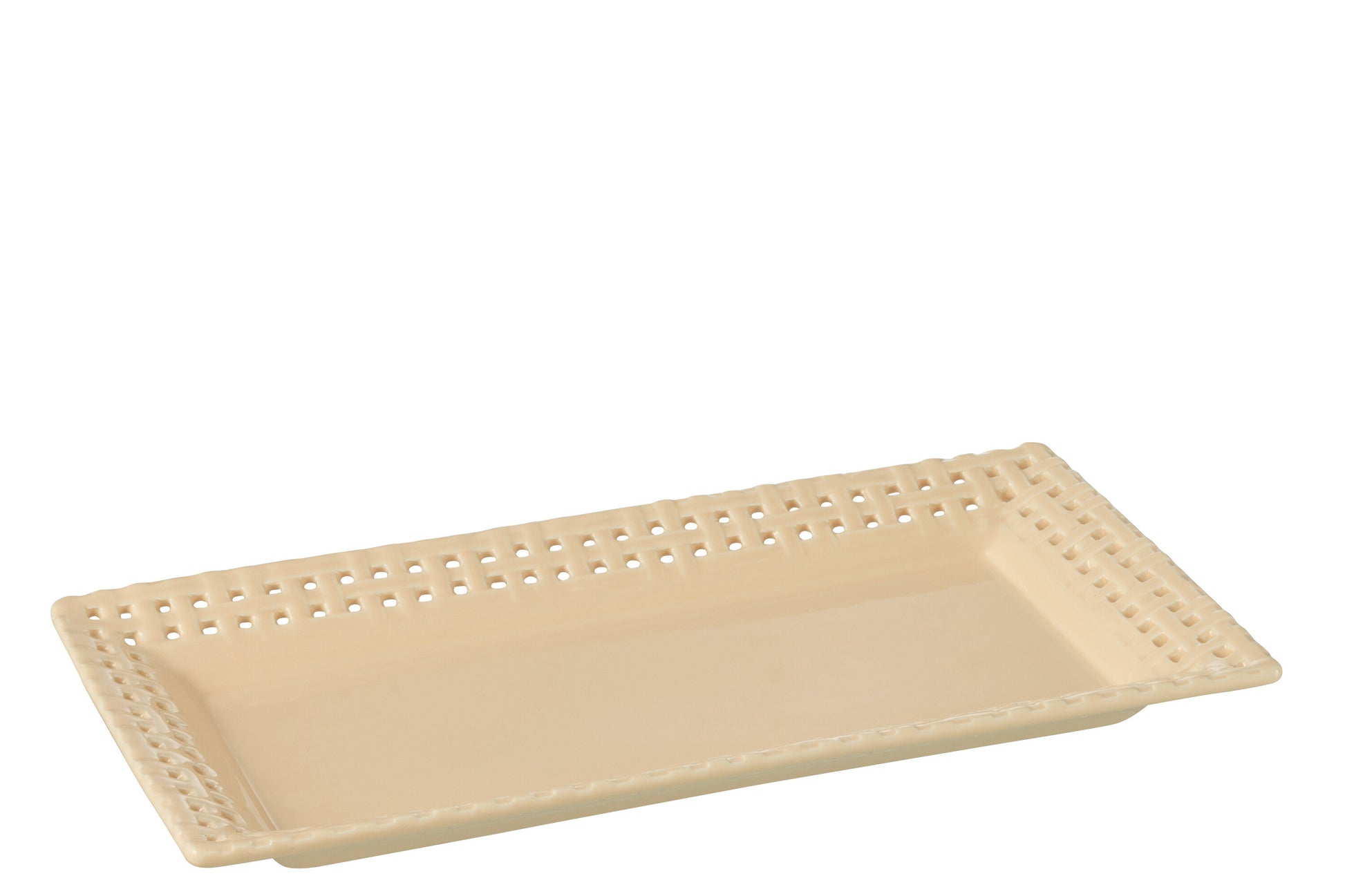 PLATE RECTANGULAR CERAMIC PEACH