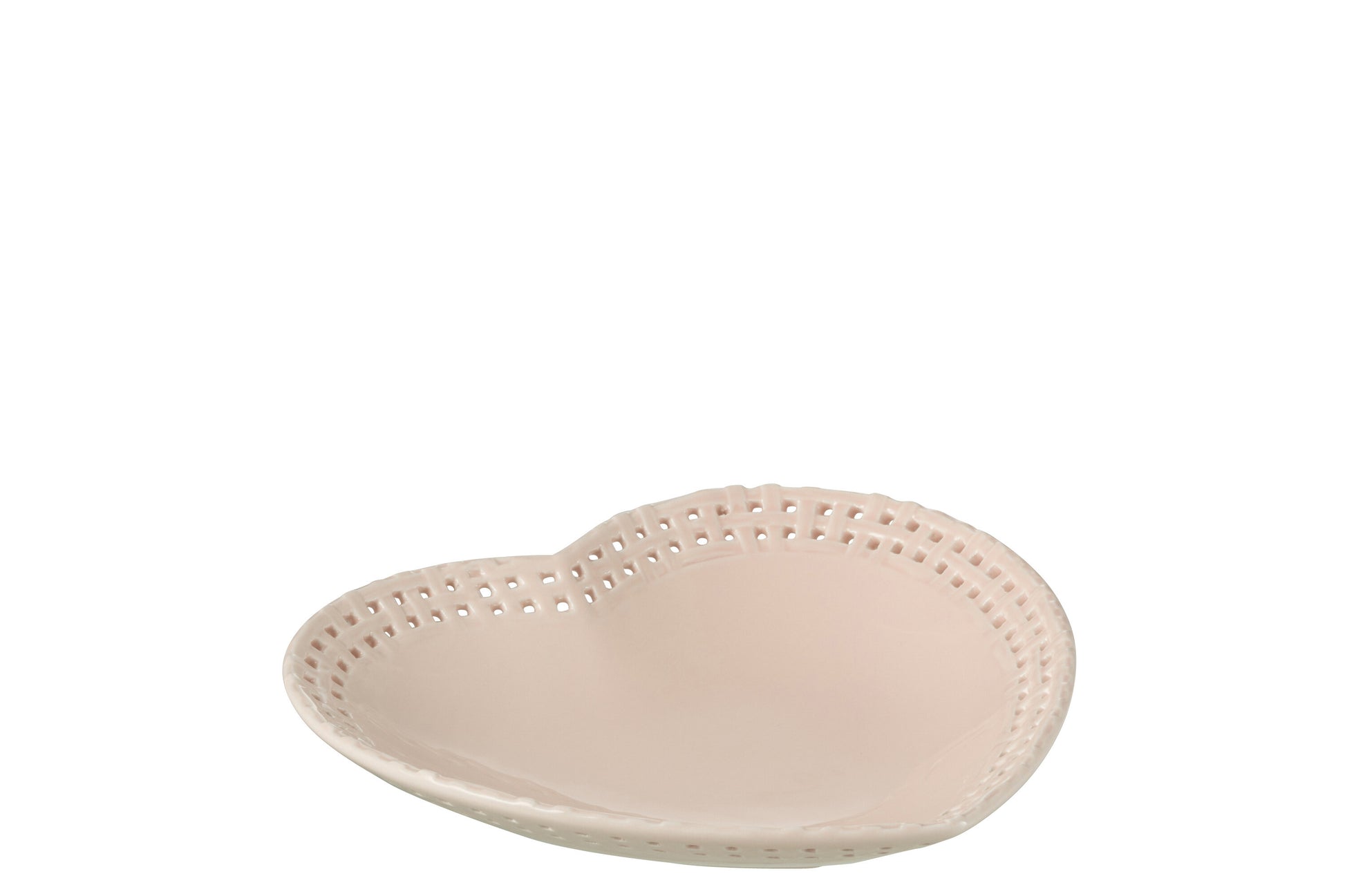 PLATE HEART SHAPE CERAMIC PINK