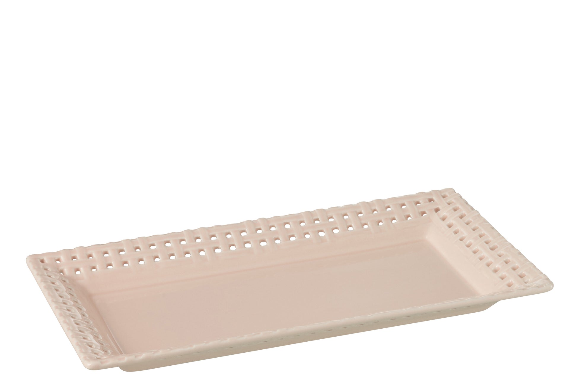 PLATE RECTANGULAR CERAMIC PINK