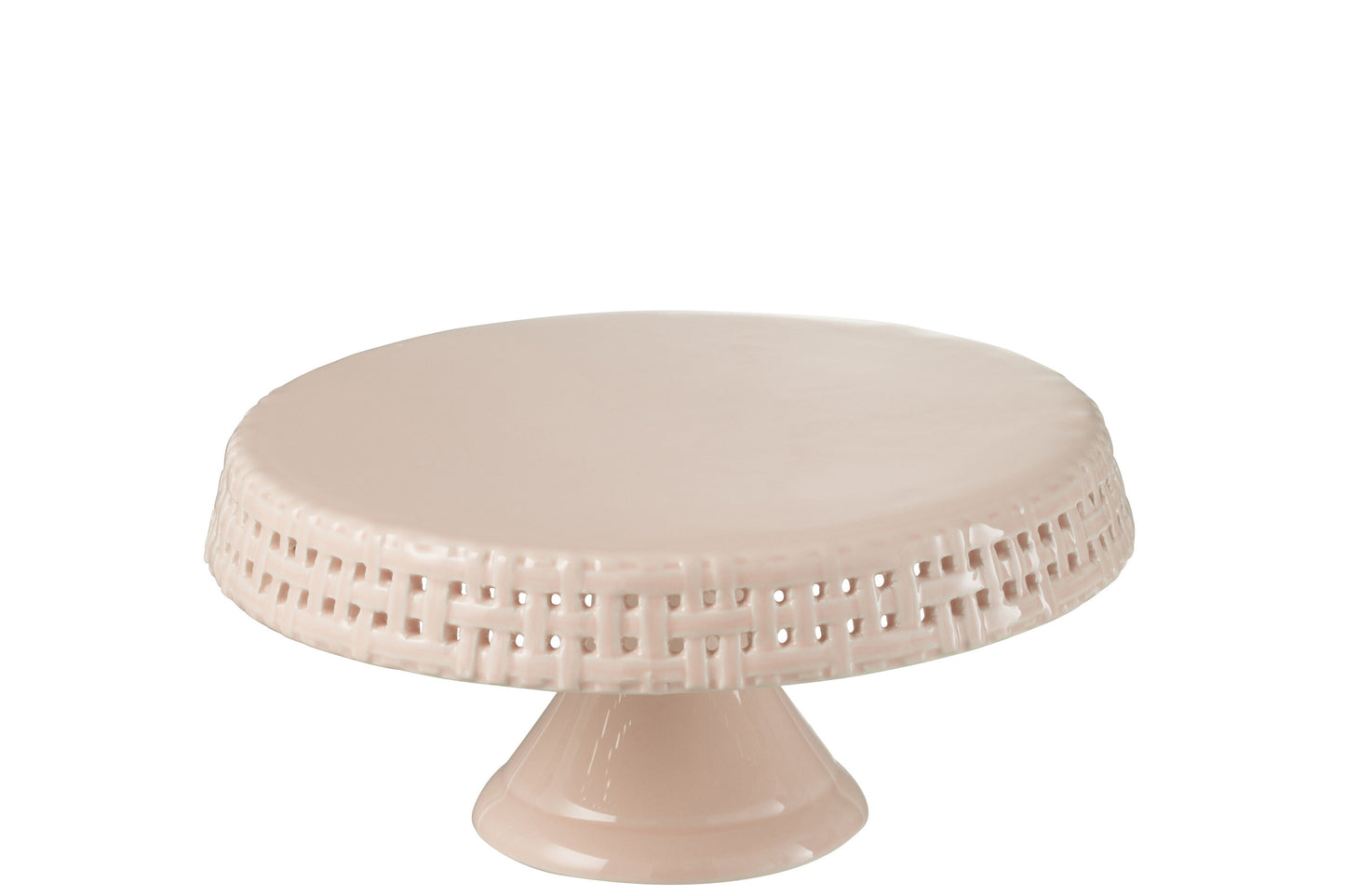 CAKE PLATE CERAMIC PINK MEDIUM