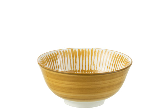 BOWL JAM PORCELAIN WHITE/OCHRE LARGE