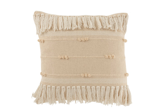 CUSHION TASSEL BALL COTTON BEIGE